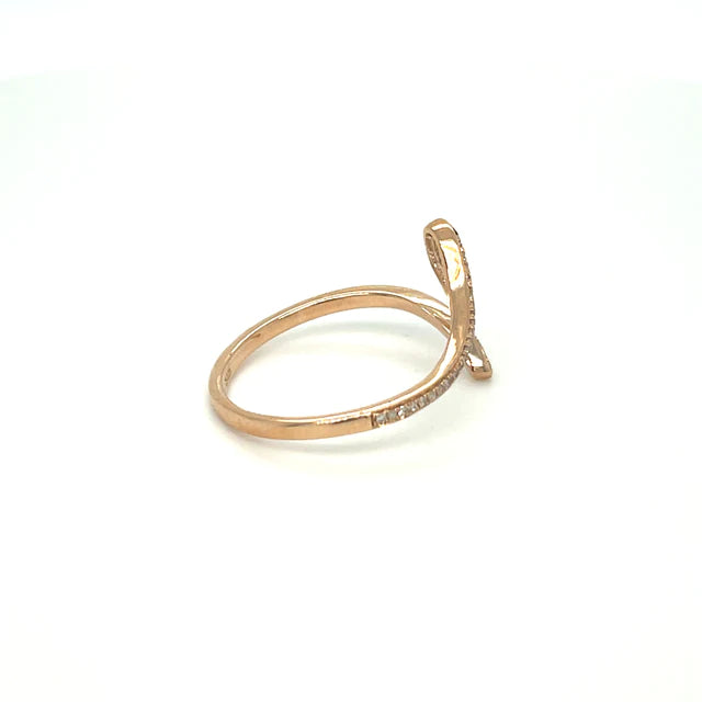 Rose Gold Sapphire Diamond Snake Ring