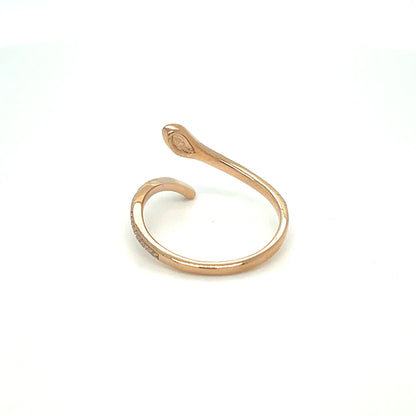 Rose Gold Sapphire Diamond Snake Ring