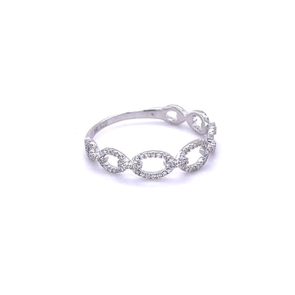 White Gold Diamond Chain Ring