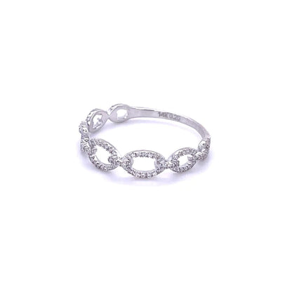 White Gold Diamond Chain Ring