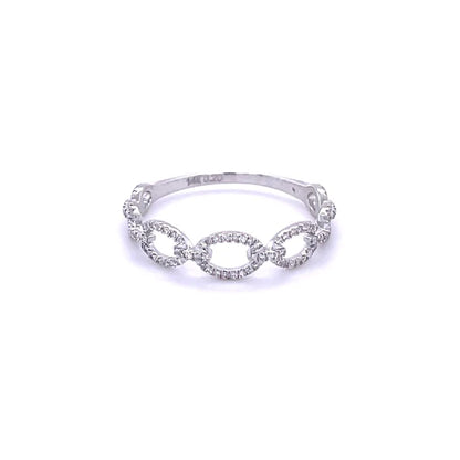 White Gold Diamond Chain Ring