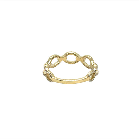 Yellow Gold Diamond Chain Ring