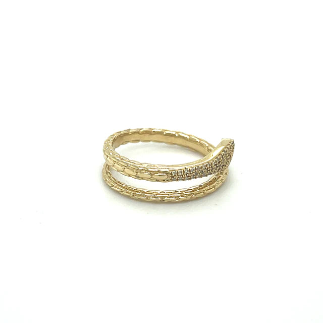 Yellow Gold Diamond Sapphire Snake Ring