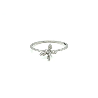 White Gold Butterfly Ring With Diamonds