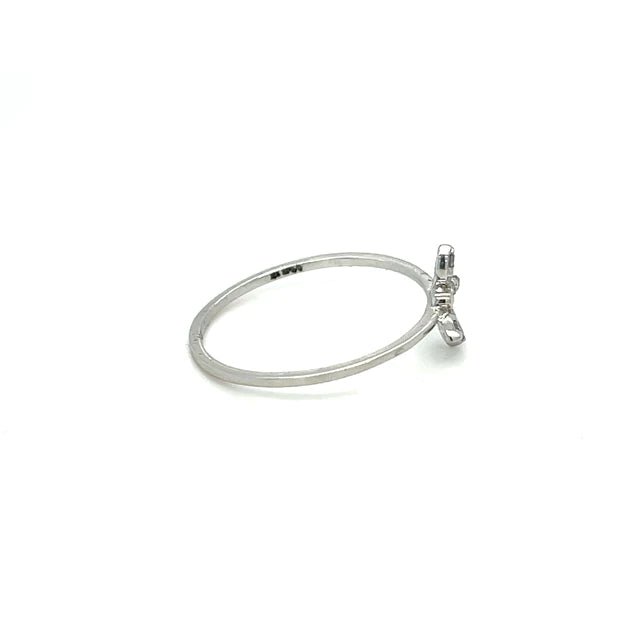 White Gold Butterfly Ring With Diamonds