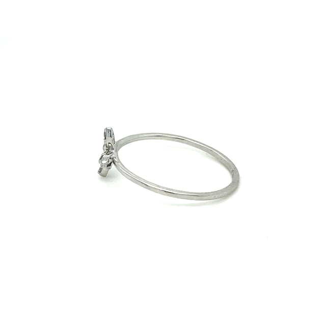 White Gold Butterfly Ring With Diamonds