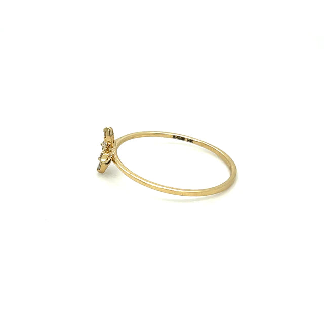 Yellow Gold Butterfly Ring With Diamonds