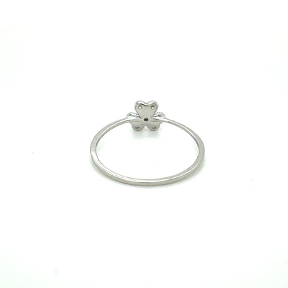 White Gold Flower With Diamonds Ring