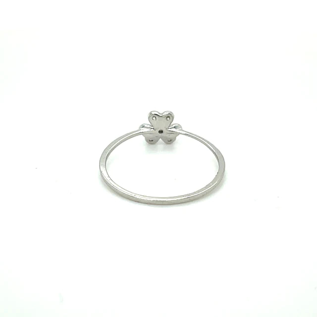 White Gold Flower With Diamonds Ring