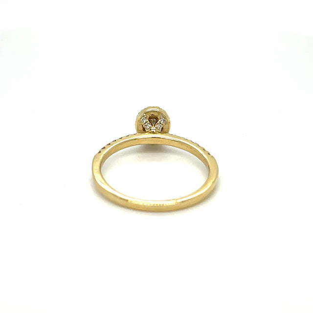 Yellow Gold Oval Diamond Ring