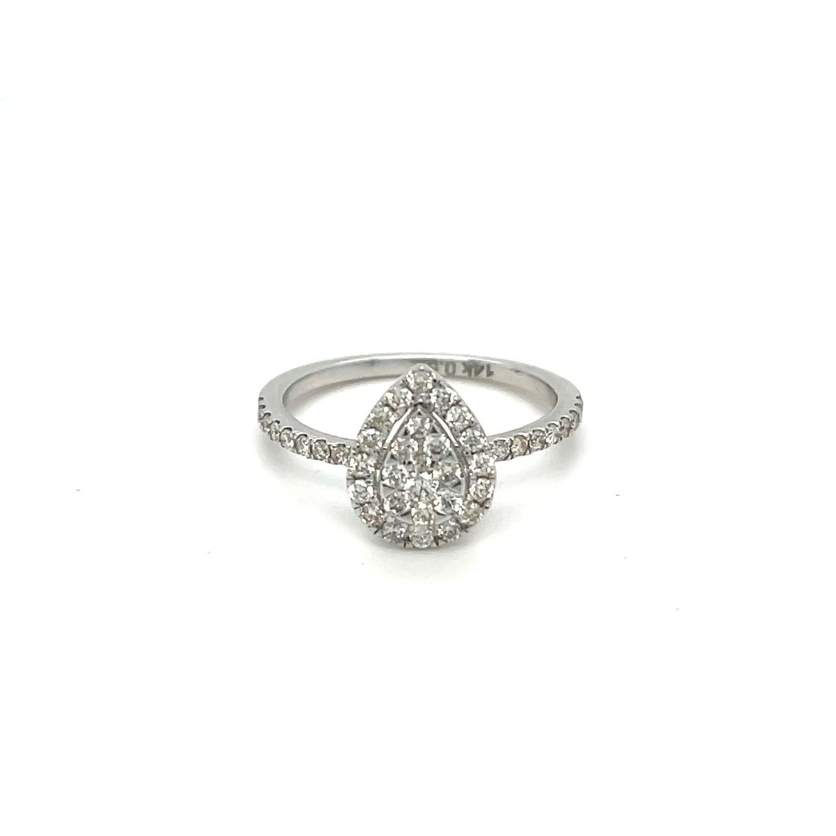 White Gold Pear Shaped Diamond Ring