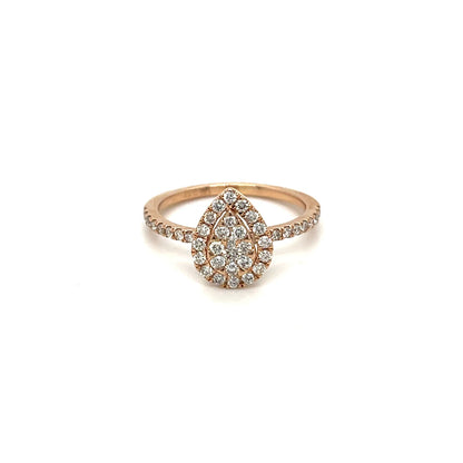 Rose Gold Pear Shaped Diamond Ring