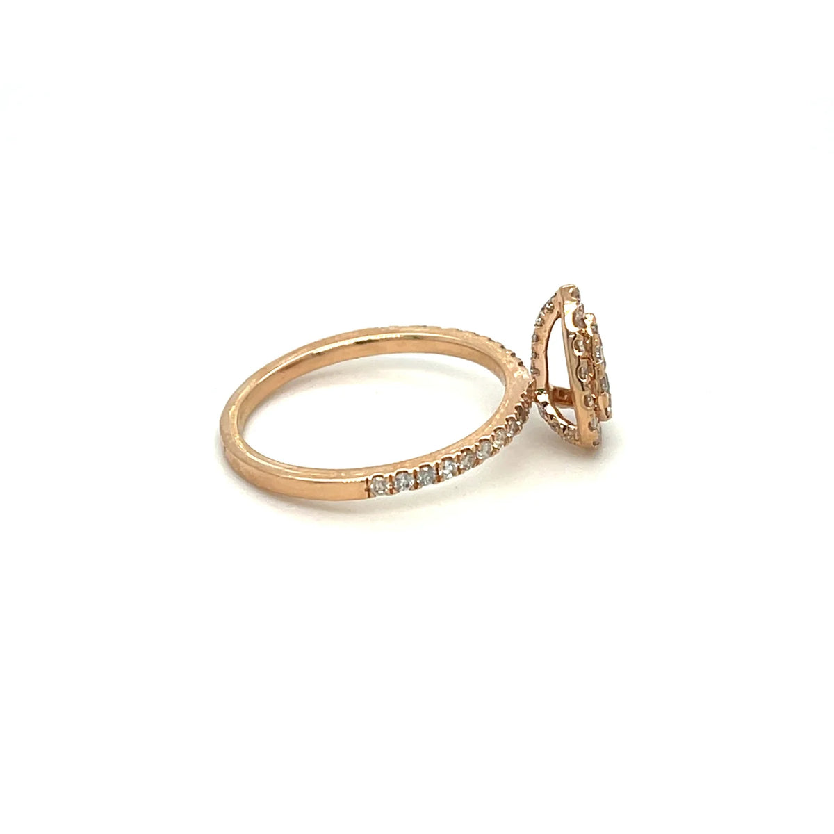 Rose Gold Pear Shaped Diamond Ring