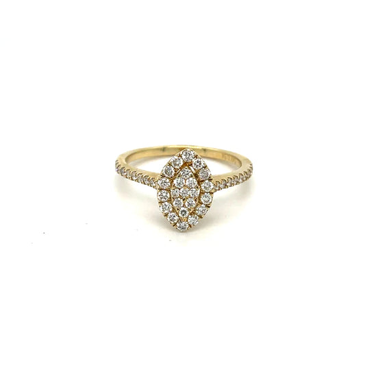 Yellow Gold Marquise Shaped Diamond Ring