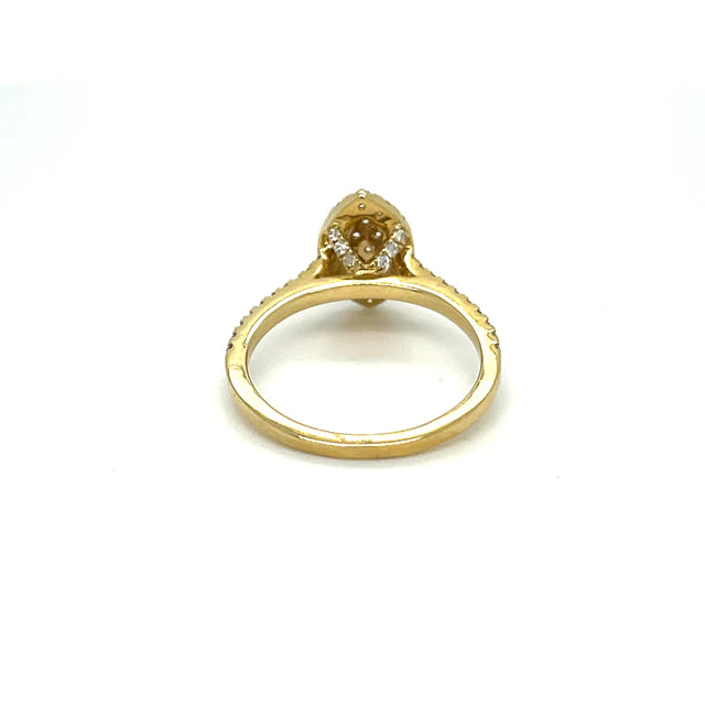 Yellow Gold Marquise Shaped Diamond Ring