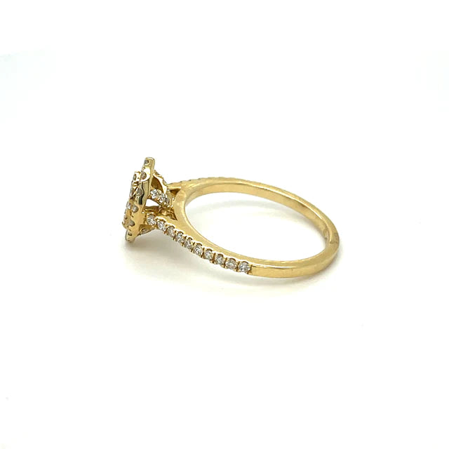 Yellow Gold Marquise Shaped Diamond Ring