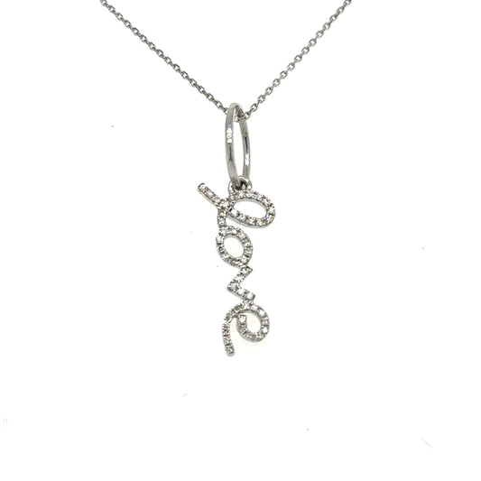 Diamond Love Pendent 14kt White Gold