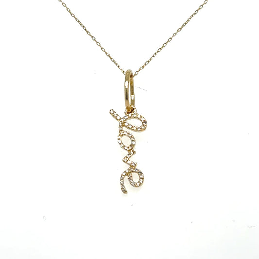 Diamond Love Pendent 14kt Yellow Gold