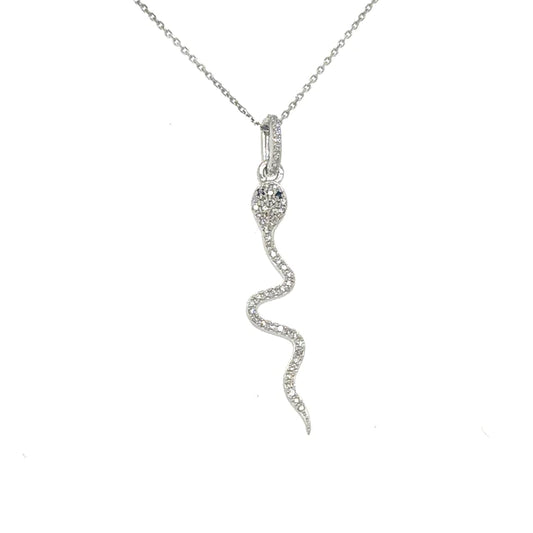 Diamonds Snake Pendent 14kt White Gold