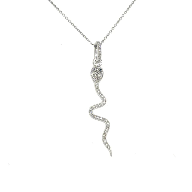 Diamonds Snake Pendent 14kt White Gold