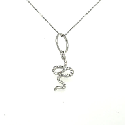 Diamonds Snake Pendent 14kt White Gold