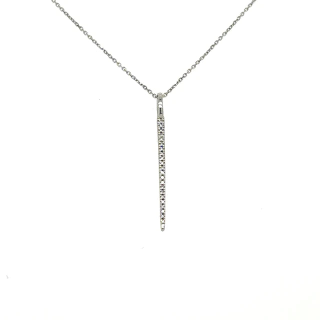 Spike Pendant With Diamonds 14kt White Gold