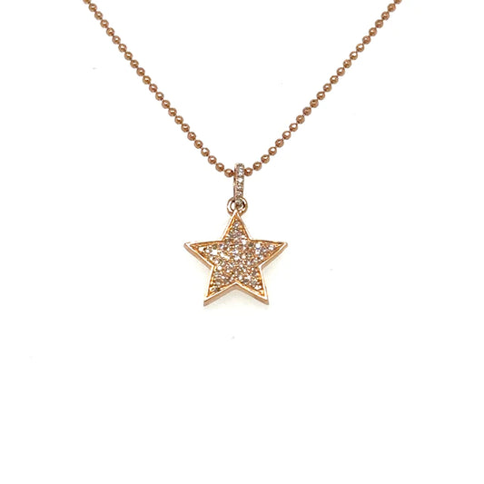 Star Pendent With Diamonds 14kt Rose Gold