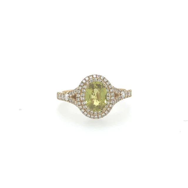 Yellow Gold Sapphire Ring With Diamonds