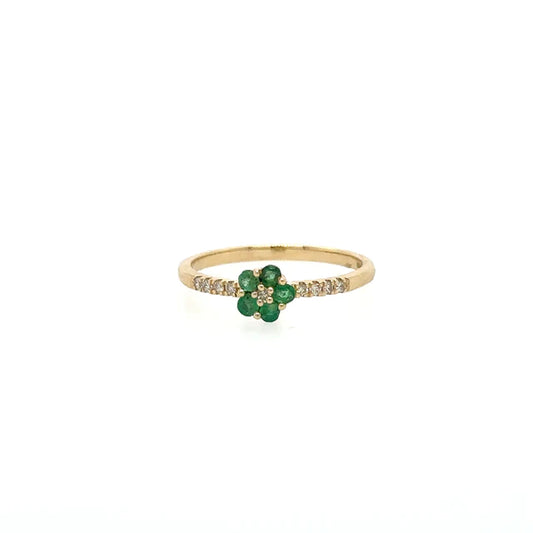 Yellow Gold Emerald Ring With Diamonds