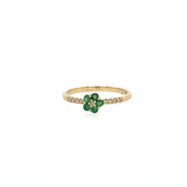 Yellow Gold Emerald Ring With Diamonds