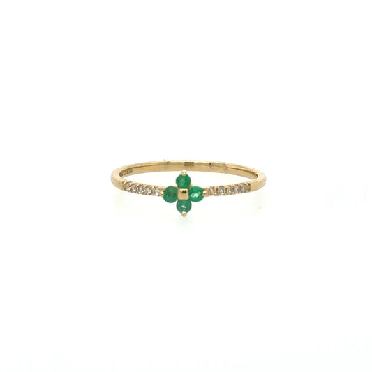 Yellow Gold Emerald Ring With Diamonds