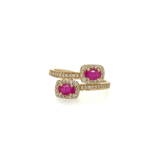 Yellow Gold Ruby Ring With Diamonds