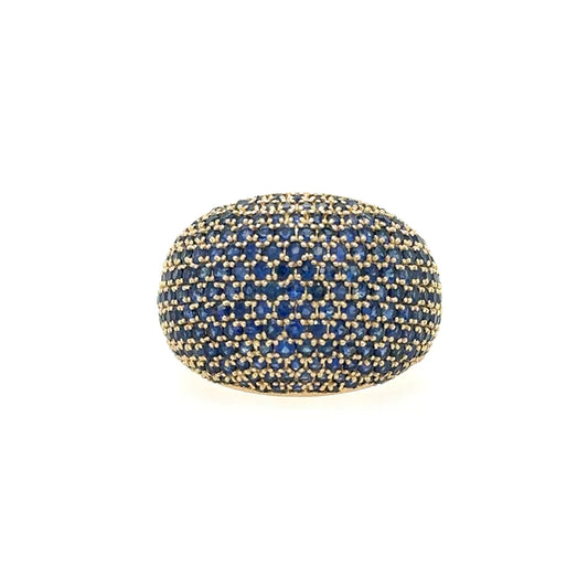 Yellow Gold Blue Sapphire Ring