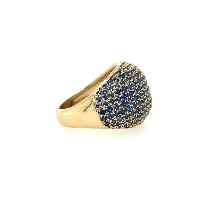 Yellow Gold Blue Sapphire Ring