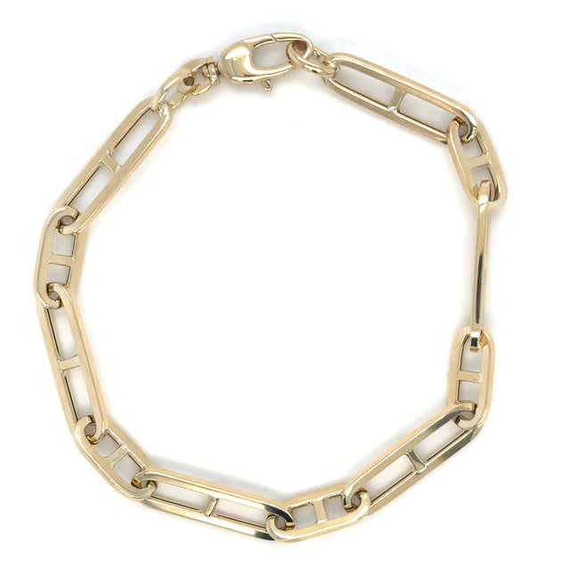 14kt Yellow Gold Paperclip 7.5" Bracelet