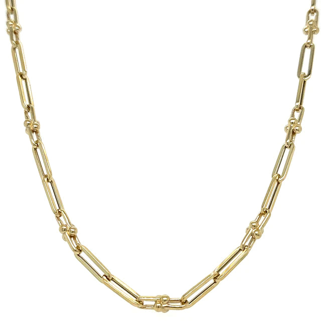 14kt Yellow Gold Paperclip 16" Necklace