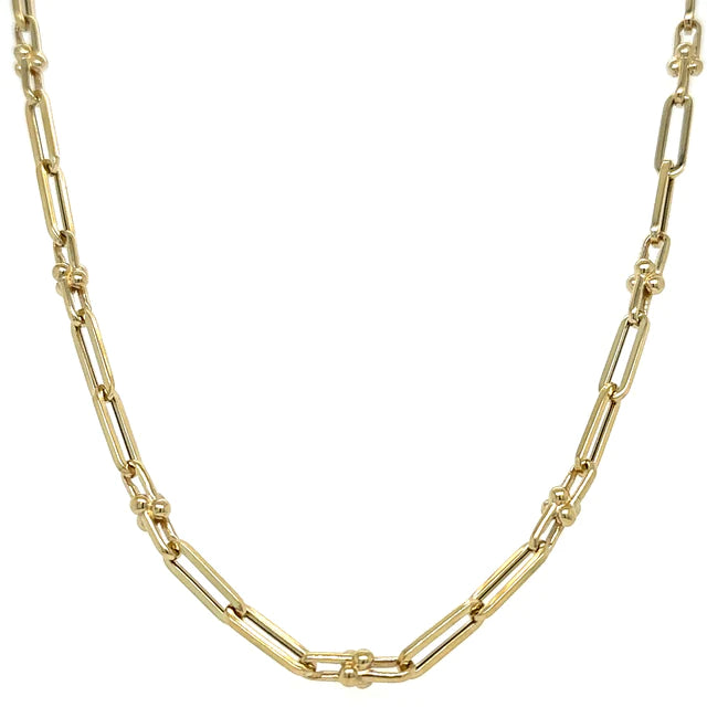 14kt Yellow Gold Paperclip 24" Necklace