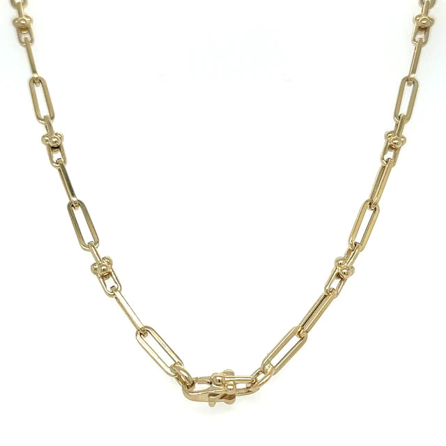 14kt Yellow Gold Paperclip 24" Necklace