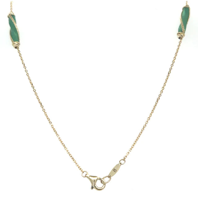 14kt Yellow Gold Enamel 16" Necklace