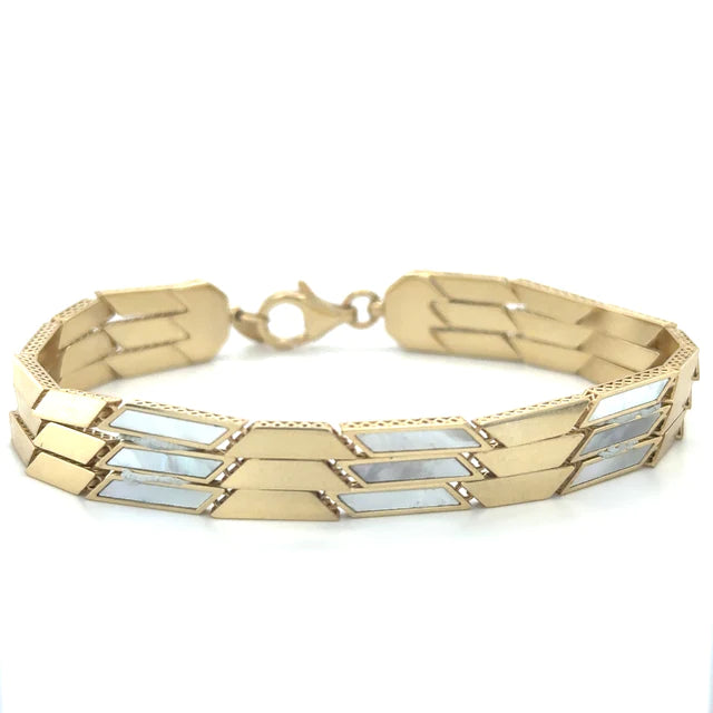 14kt Yellow Gold Mother of Pearl 7" Bracelet