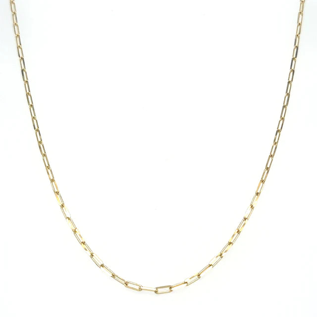 14kt Yellow Gold Paperclip 20" Necklace