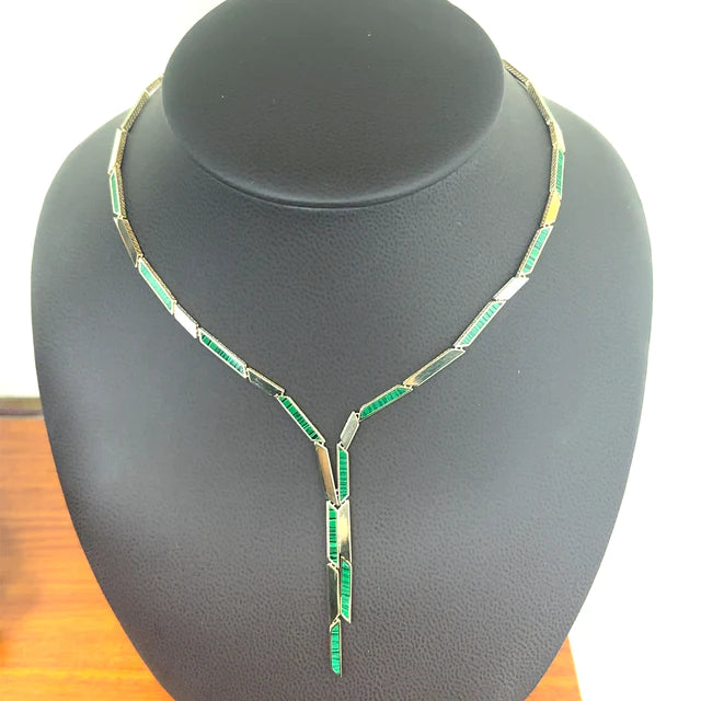14kt Yellow Gold Malachite 16" Necklace