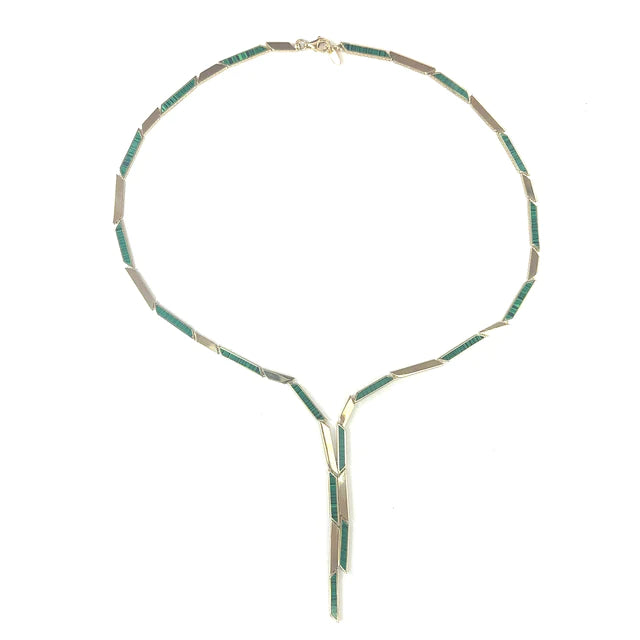 14kt Yellow Gold Malachite 16" Necklace