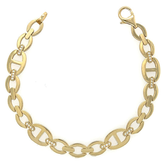 14kt Yellow Gold Bracelet With Diamonds