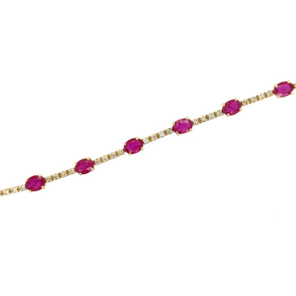 18kt Yellow Gold Ruby and Diamonds Bracelet