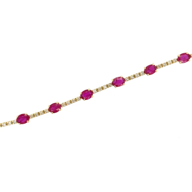 18kt Yellow Gold Ruby and Diamonds Bracelet