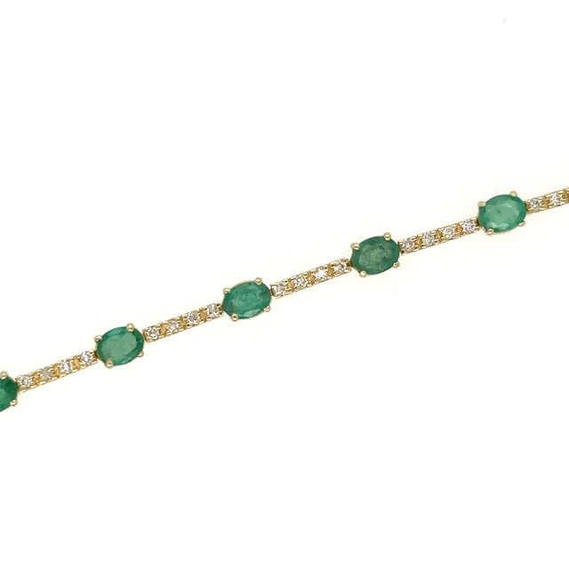 18kt Yellow Gold Emerald and Diamonds Bracelet