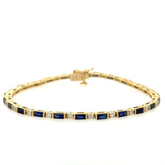 14kt Yellow Gold Sapphire and Diamonds Bracelet