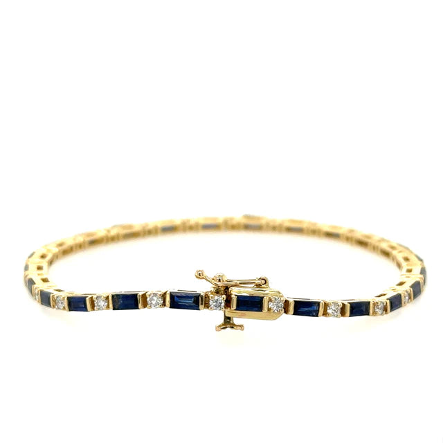 14kt Yellow Gold Sapphire and Diamonds Bracelet