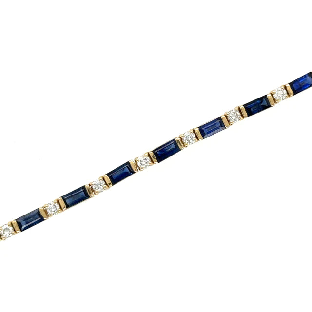 14kt Yellow Gold Sapphire and Diamonds Bracelet